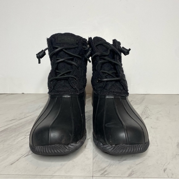 Sperry Saltwater Waterproof Duck Black Boot 8 1/2 W - Picture 2 of 15